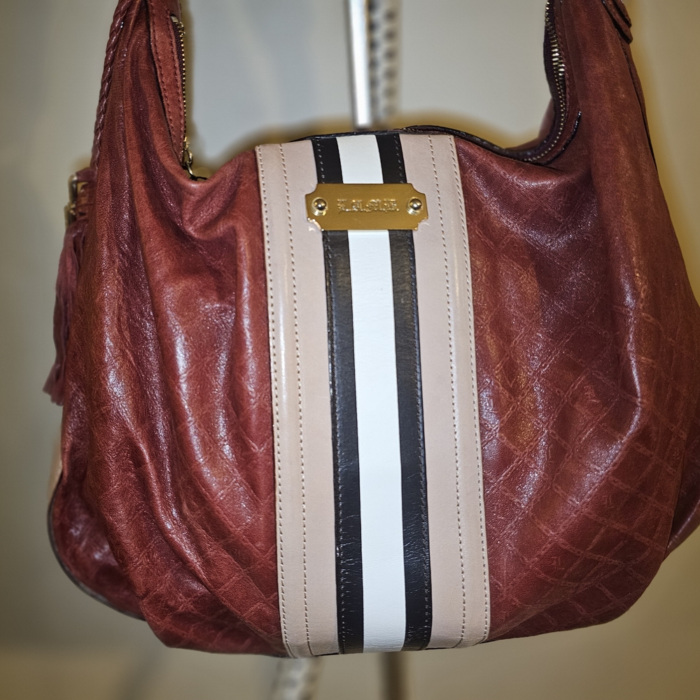 L.A.m Red and Black Shoulder Bag